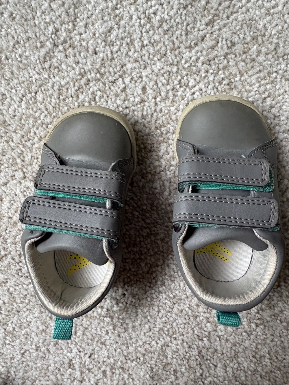 Ten Little Toddler Gray Velcro First Walker Sneakers